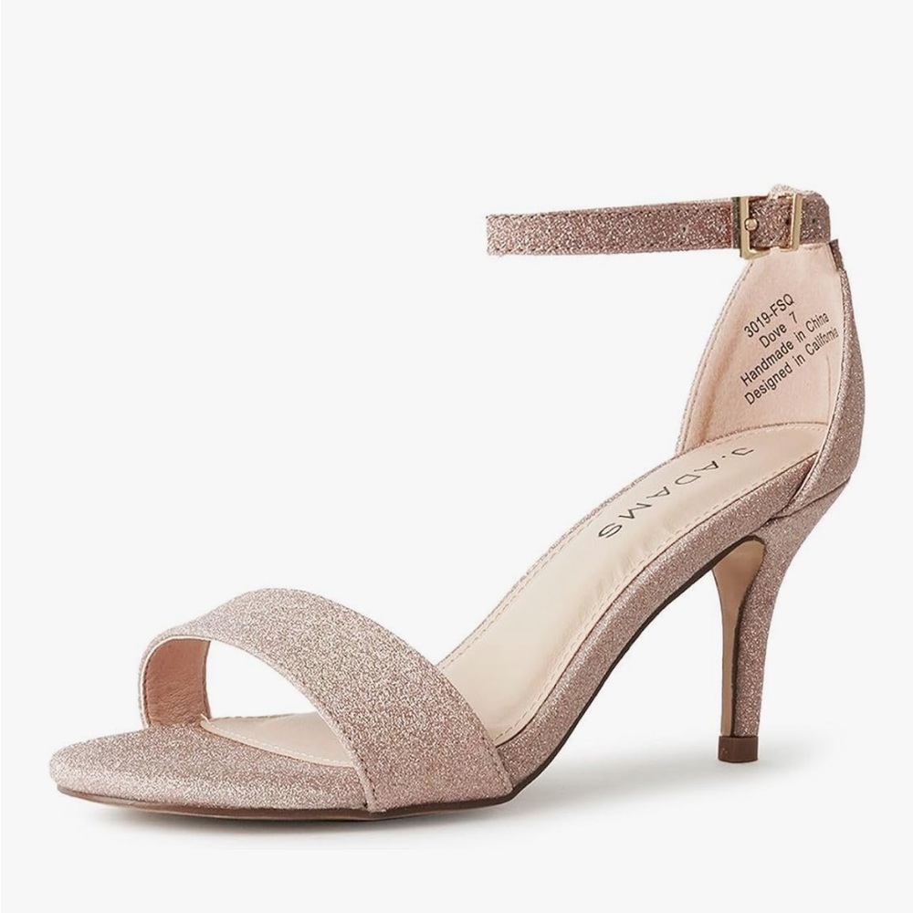 Elegant Glitter Heeled Sandals
